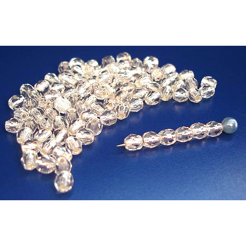 50 geschliffene Glasperlen · Crystal Silber 4mm · pe2800