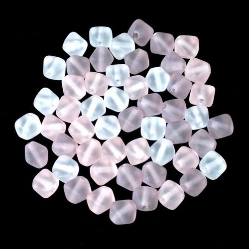 50 Glasperlen Doppelpyramiden · Mix Rosa Lila Crystal 6mm · pe1858