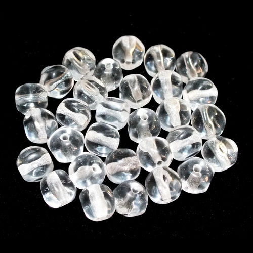 30 Glasperlen Nuggets · Kristallklar transparent 7mm · pe3181