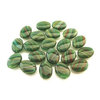 20 ovale Glasperlen · Grün meliert 12x9.5mm · pe1489