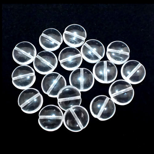 18 Glasperlen Linsen Scheiben · Crystal transparent 10mm · pe2709