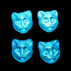4 Katzen Katzenkopf Glasperlen · Aquamarin AB · pe2237