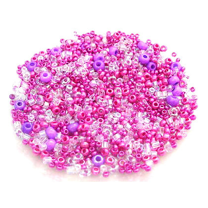 1200+ St. Rocailles · Mix Pink Crystal Lila 2-4.5mm · 604