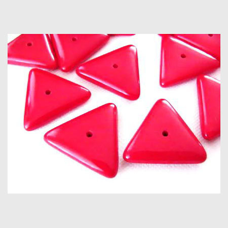 3 Glasperlen Dreiecke · Rot opak 19x19mm · pe558