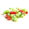 50 geschliffene Bicone · Antikperlen Mix Grün Rot Weiß · pe2016