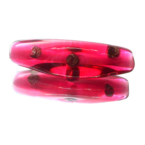 1 Lampwork Perle Spindel Pink Aventurin 35mm - pe2276