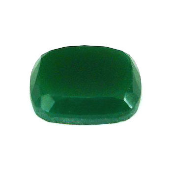 1 Glasstein geschliffen | Kissen Grün Alabaster 16x14mm - ca013