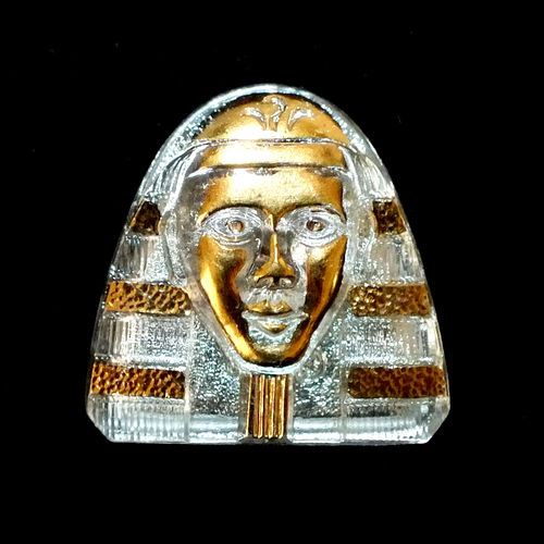 1 großer Glasknopf · Pharao Tutanchamun · Crystal Gold 32mm · k027