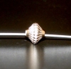 10 Lampion Perlen | Kunststoff metallisiert | platinfarben 7mm - mt444