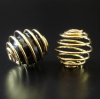 2 Schmuckspiralen | Perlenkäfig goldfarben 15mm - mt474