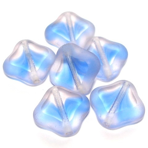 6 geschliffene Quadrate · Crystal Rosa Blau 10mm · pe3945