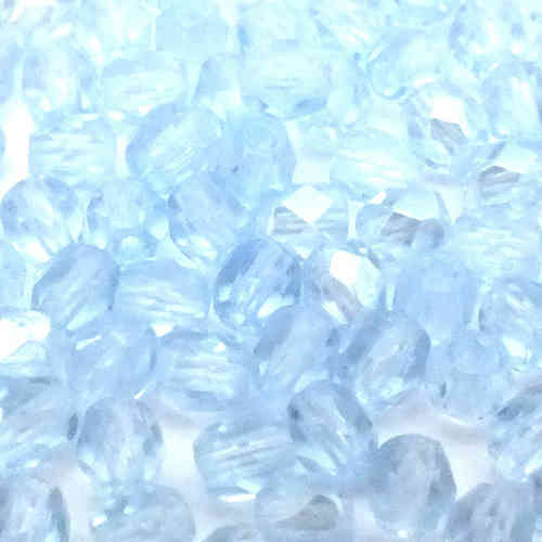 100 geschliffene Glasperlen · Hellblau 4mm · pe4085