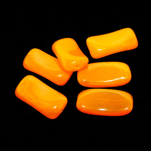 6 Glasperlen Rechtecke ·  Orange Opal 17.5mm ·  pe4079