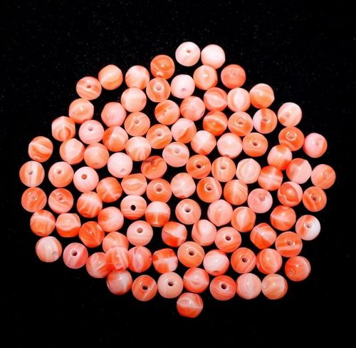 100 runde Glasperlen · Orange Alabaster 4mm · pe4112