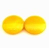2 große Glasperlen Linsen · Gelb Perlmutt 20mm · pe4139