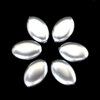 6 ovale Wachsglasperlen · Silber Metallic 16mm · pe4232