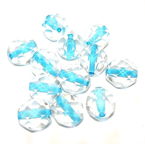 12 geschliffene Glasperlen · Crystal Blau 8mm · pe4278