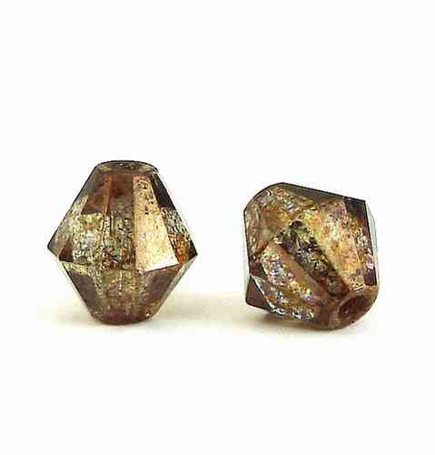 9 geschliffene Bicone · Crystal Bronze 10mm · pe4399