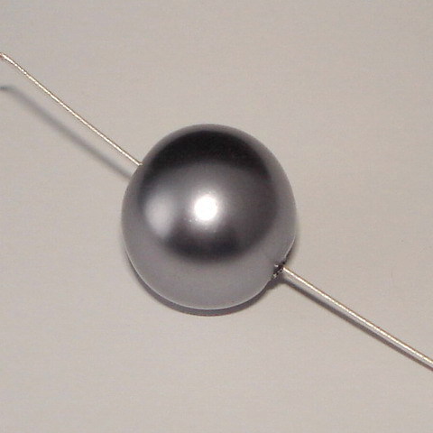 1 runde Wachsperle · Grau Silber 16mm · pe4492