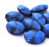 12 ovale Glasperlen · Blau Schwarz meliert 12.5x9mm · pe4596