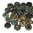 30 Glasperlen Rondelle · Travertin auf Schwarz 6mm · pe4656
