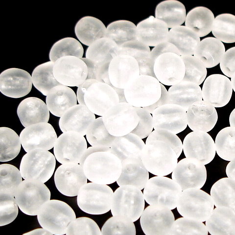 100 runde Glasperlen · Crystal matt 4mm · pe4727