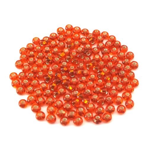 150 St. Rocailles | Orange Rot Silber | 4mm Ø #874