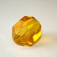 1 geschliffene Glasperle · Gold Topas 19mm · 1930er J. · pe4894