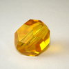 1 geschliffene Glasperle · Gold Topas 19mm · 1930er J. · pe4894