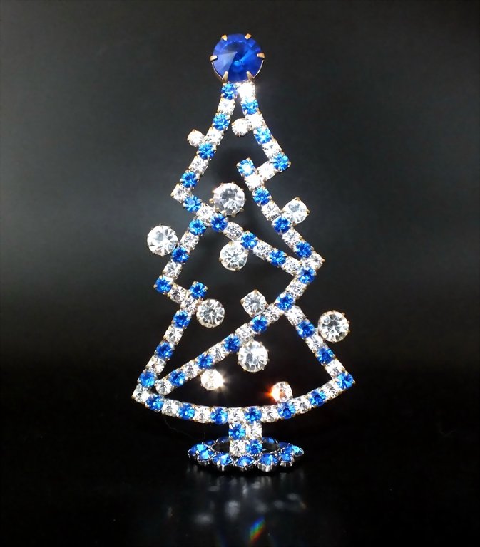 Strass Weihnachtsbäumchen als Dekoration · Crystal Blau · swb674