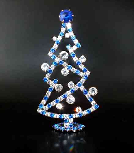 Strass Weihnachtsbäumchen als Dekoration · Crystal Blau · swb674