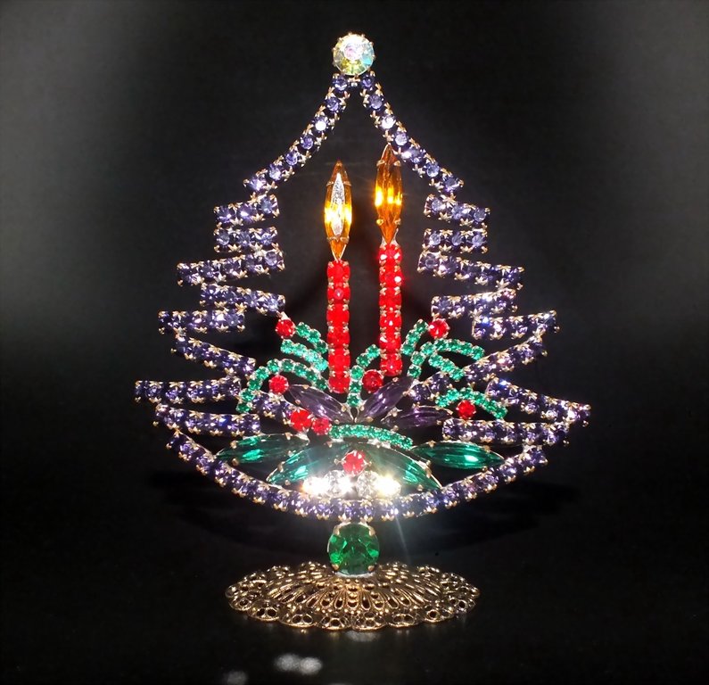 Strass Weihnachtsbaum als Dekoration · Lila Rot Grün Crystal · swb691