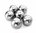 6 runde Wachsperlen · Grau Silber 16mm · pe5151