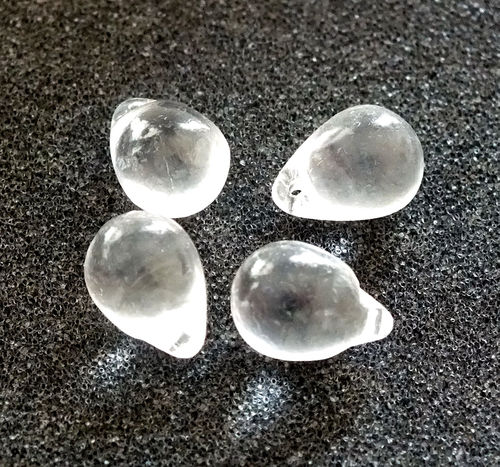 4 kleine Glasperlen Tropfen · Crystal glänzend 14mm · pe5236