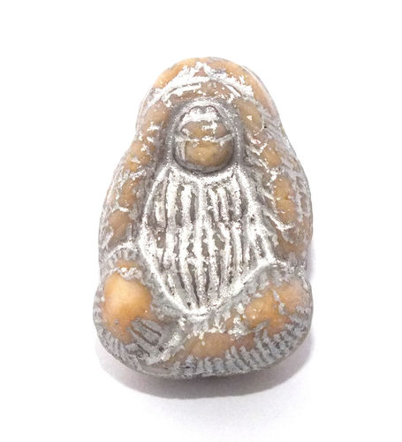 1 große Gorilla Glasperle · Hellbraun Silber 22x16mm · pe5399