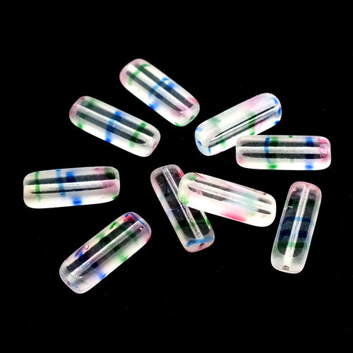 9 geschliffene Glasperlen Quader · Crystal Regenbogenfarben 15mm · pe5425