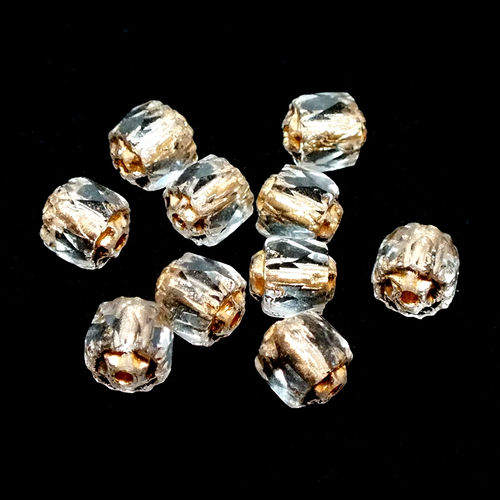 10 geschliffene Barockperlen · Crystal Gold veredelt 6mm · pe5432